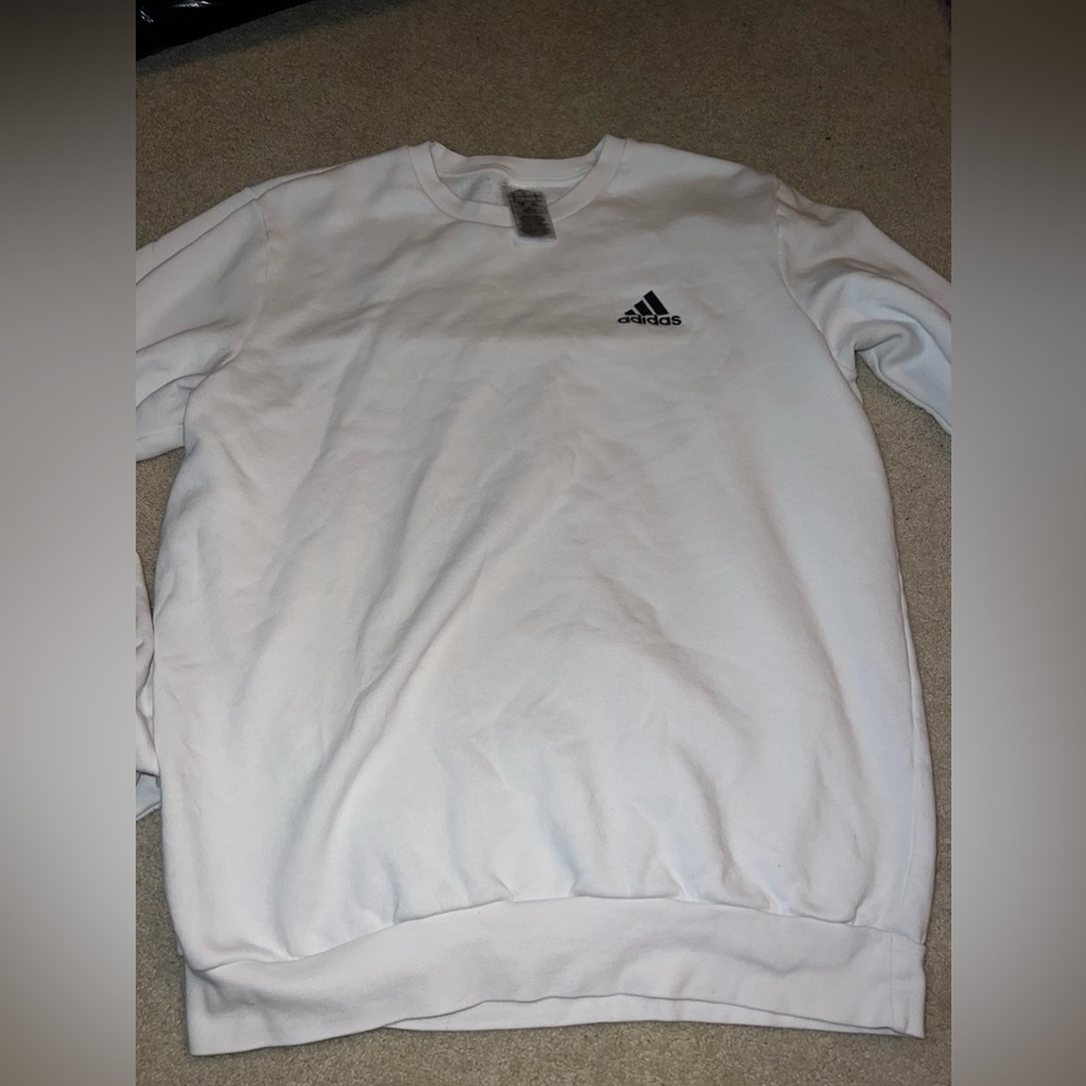 White Adidas Crewneck.
